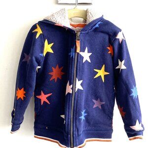 Mini Boden Stars Fleece Hoodie Jacket, 4T